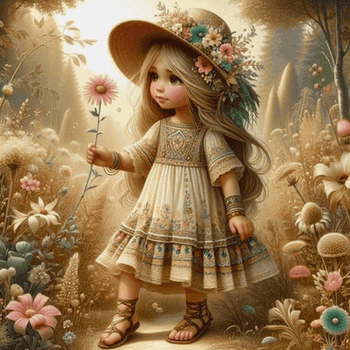 Девочка-лето - цветы, девочка, лето - предпросмотр