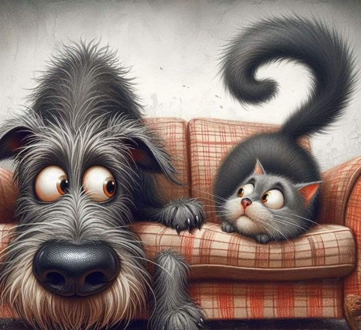 Неожиданность - собака, кот - оригинал