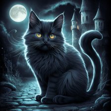 Схема вышивки «волшебный кот»