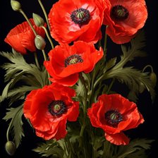 Схема вышивки «Маки»