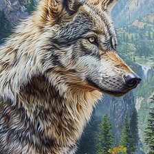 Схема вышивки «Волк»