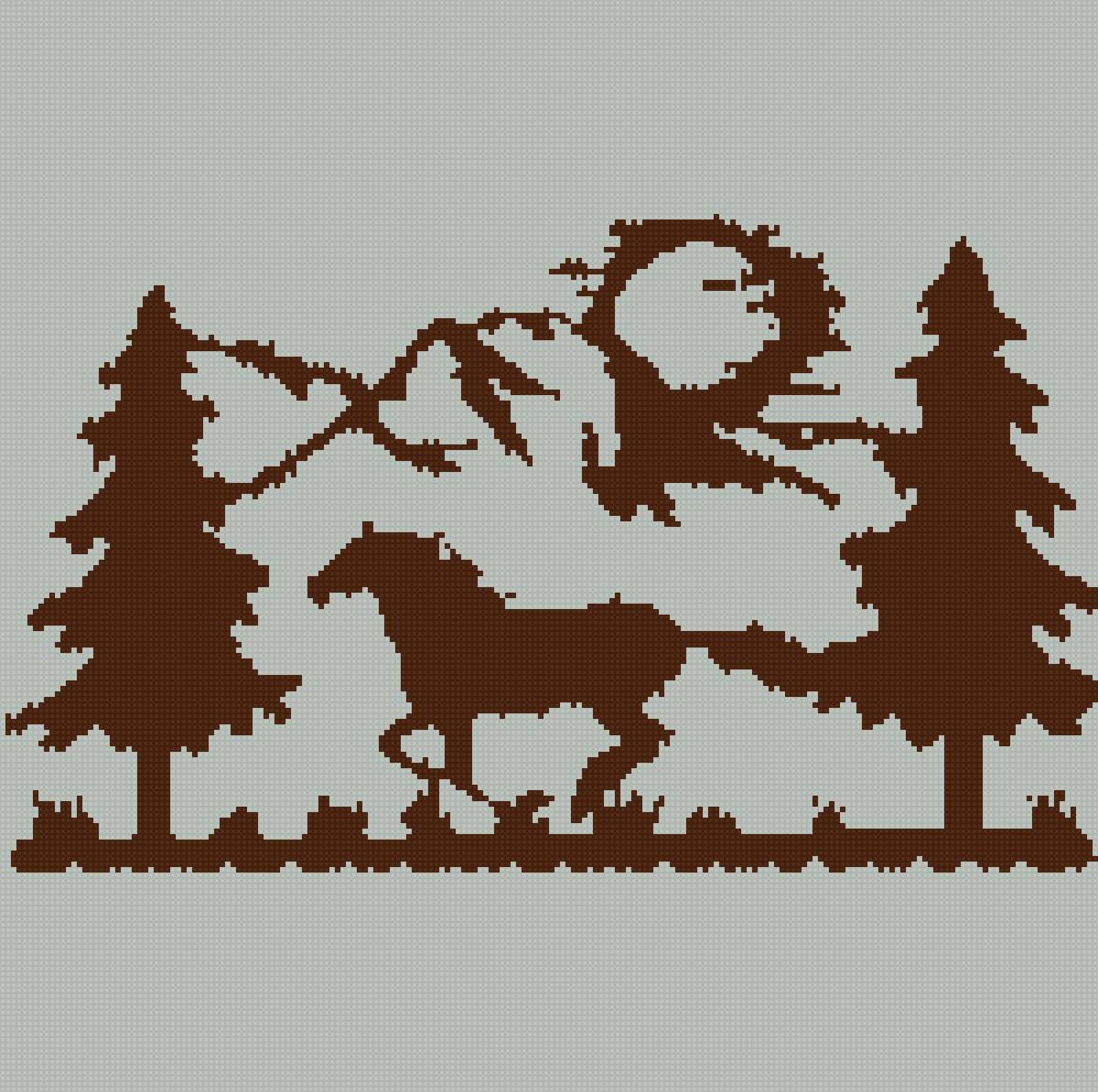 кони - монохром - предпросмотр