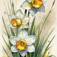 Схема вышивки «Нарциссы»