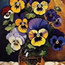 Схема вышивки «Букет анютиных глазок»