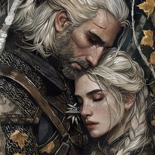 Схема вышивки «Ведьмак и Цири»