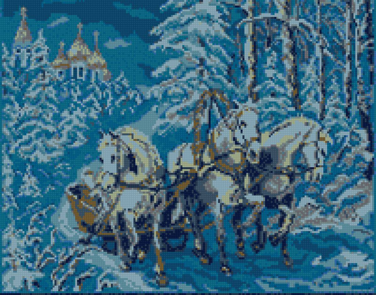 Тройка лошадей - лошади, тройка - предпросмотр