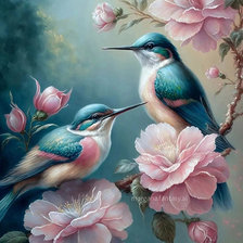 Схема вышивки «колибри»