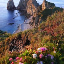 Схема вышивки «скалы у моря»