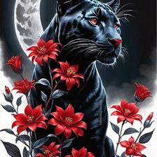 Схема вышивки «пантера»