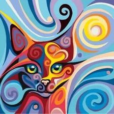 Схема вышивки «кошка14»