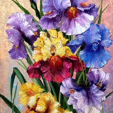 Схема вышивки «букет ирисов»