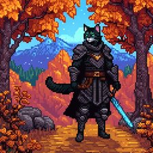 Схема вышивки «Кот-воин»