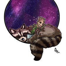 Схема вышивки «Ракета и Грут»