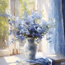 Схема вышивки «Голубой букет»