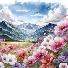 Схема вышивки «Горный пейзаж»