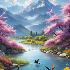 Схема вышивки «Пейзаж»