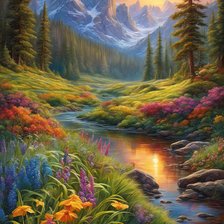 Схема вышивки «пейзаж»