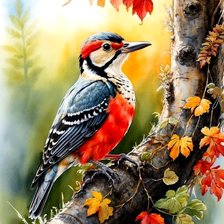 Схема вышивки «дятел»