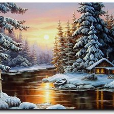 Схема вышивки «ЗИМНИЙ ЛЕС»