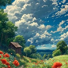 Схема вышивки «маки»