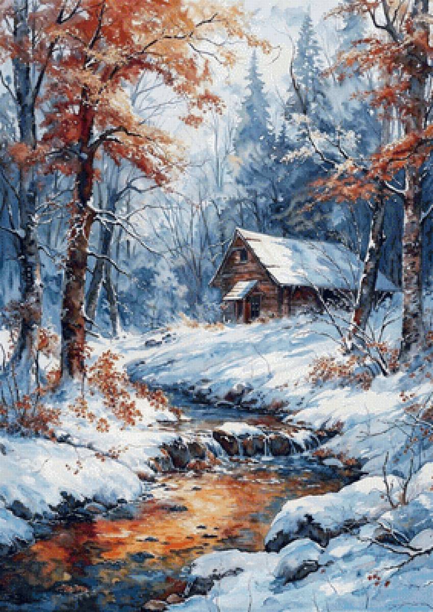 Зимняя избушка - художники - предпросмотр