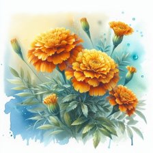 Схема вышивки «Бархатцы»