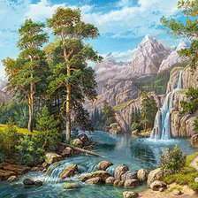 Схема вышивки «пейзаж»