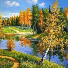 Схема вышивки «пейзаж»