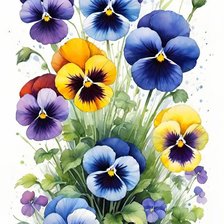 Схема вышивки «Анютины глазки»