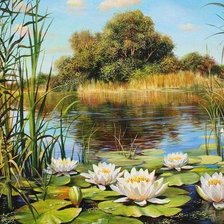 Схема вышивки «Кувшинки»