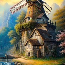 Схема вышивки «Мельница»