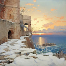 Схема вышивки «Зимний закат»