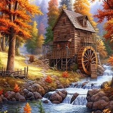 Схема вышивки «Водяная мельница»