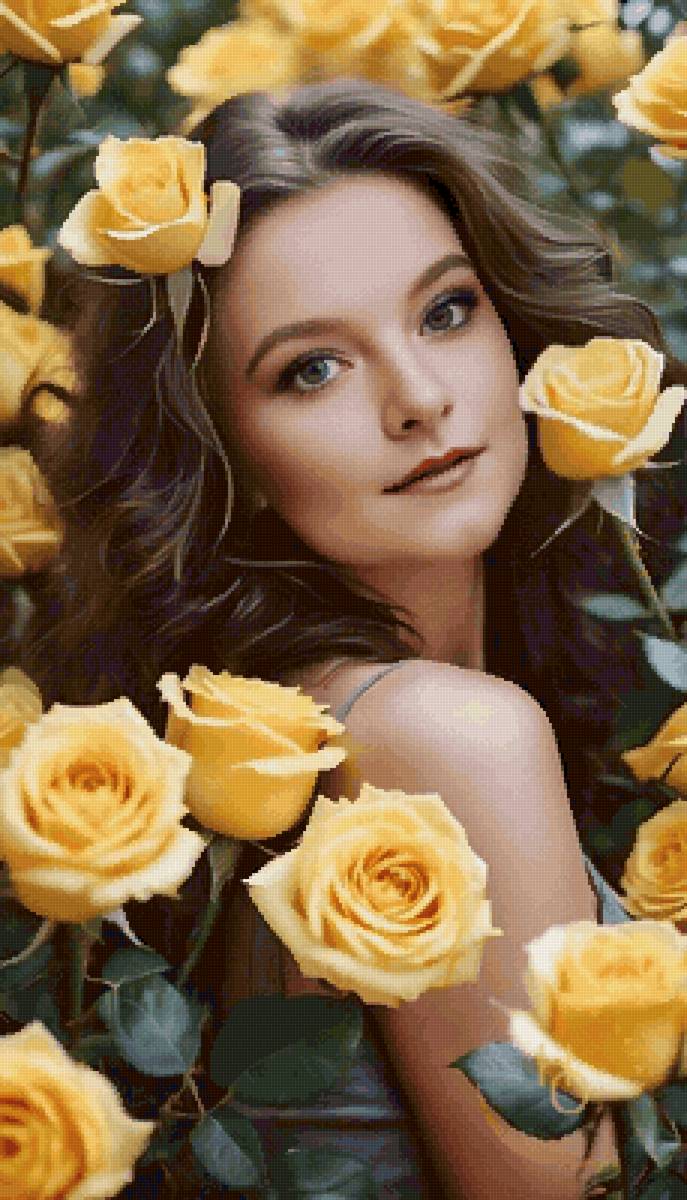 девушка в розах - девушка розы - предпросмотр