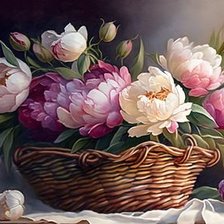 Схема вышивки «Букет в корзине»