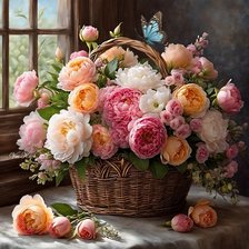 Схема вышивки «Букет на окне»