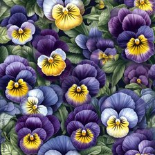 Схема вышивки «Подушка "Анютины глазки"»