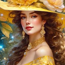 Схема вышивки «Жёлтая дама»