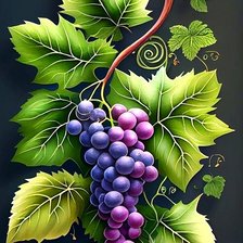 Схема вышивки «Виноград»