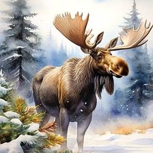 Схема вышивки «Лось»