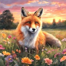 Схема вышивки «Лиса»