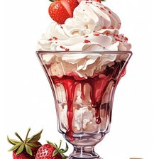 Схема вышивки «Коктейль с клубникой»