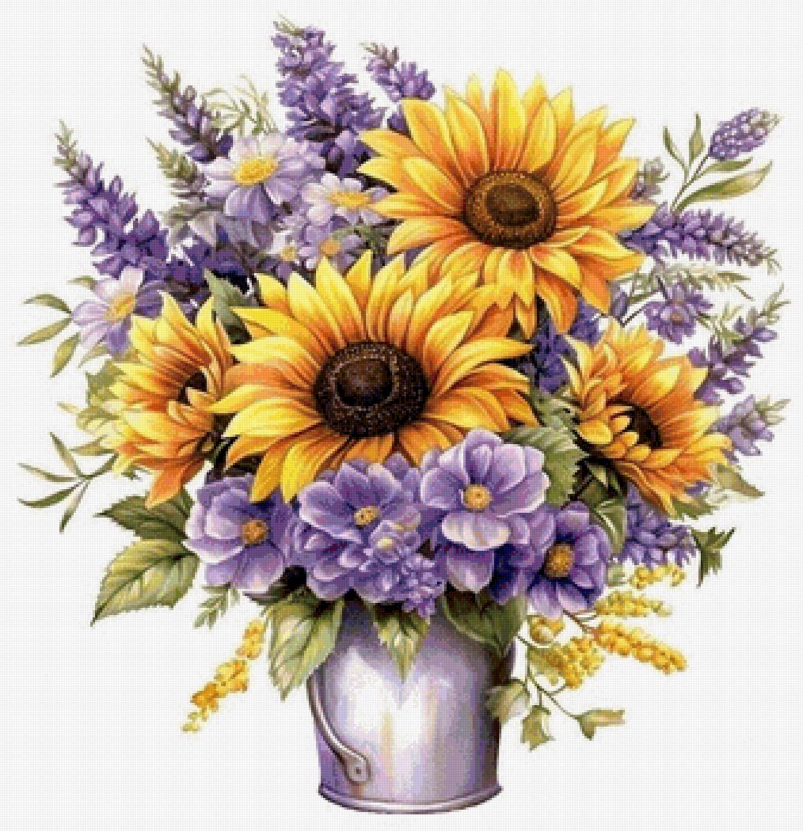 Цветы в ведёрке - цветы в ведерке - предпросмотр