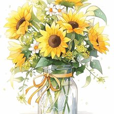 Схема вышивки «Незабудки , бабочки»