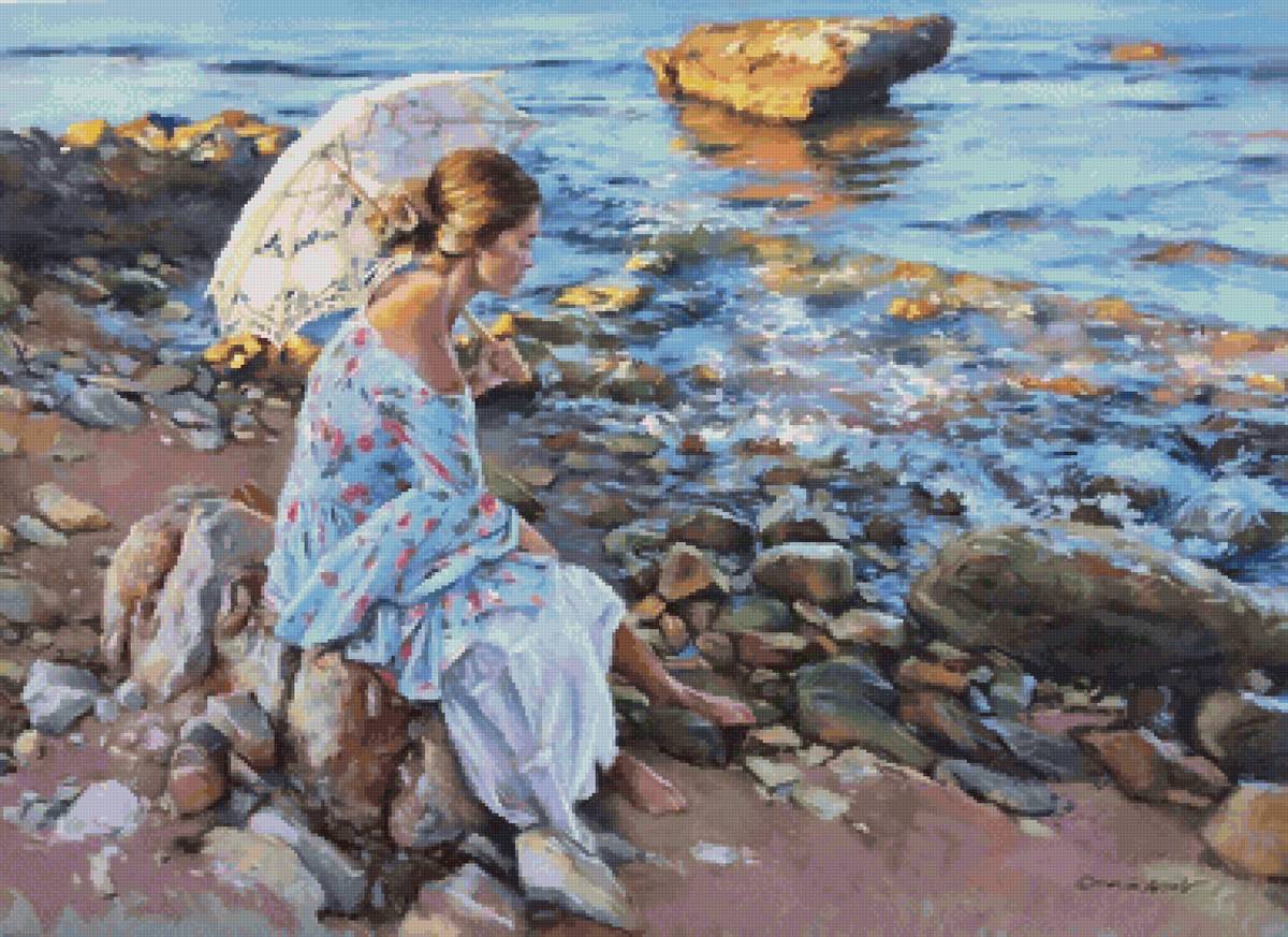 Девушка и море - предпросмотр