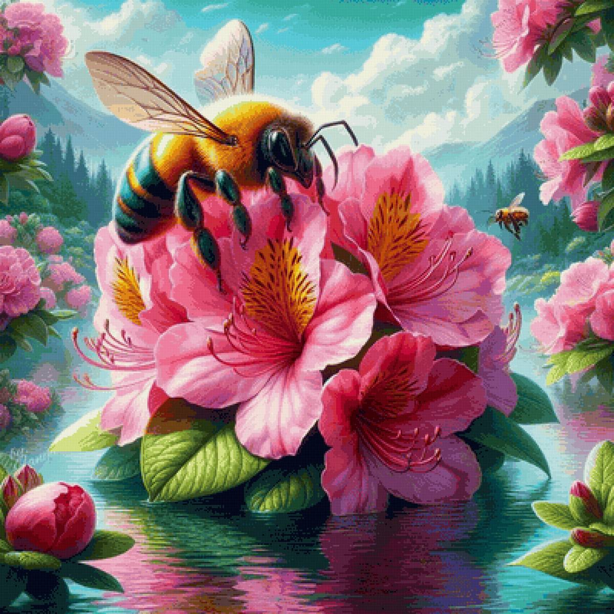 Пчёлки - пейзаж - предпросмотр