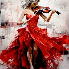 Схема вышивки «скрипачка»