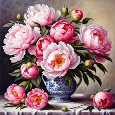 Схема вышивки «Пионы»