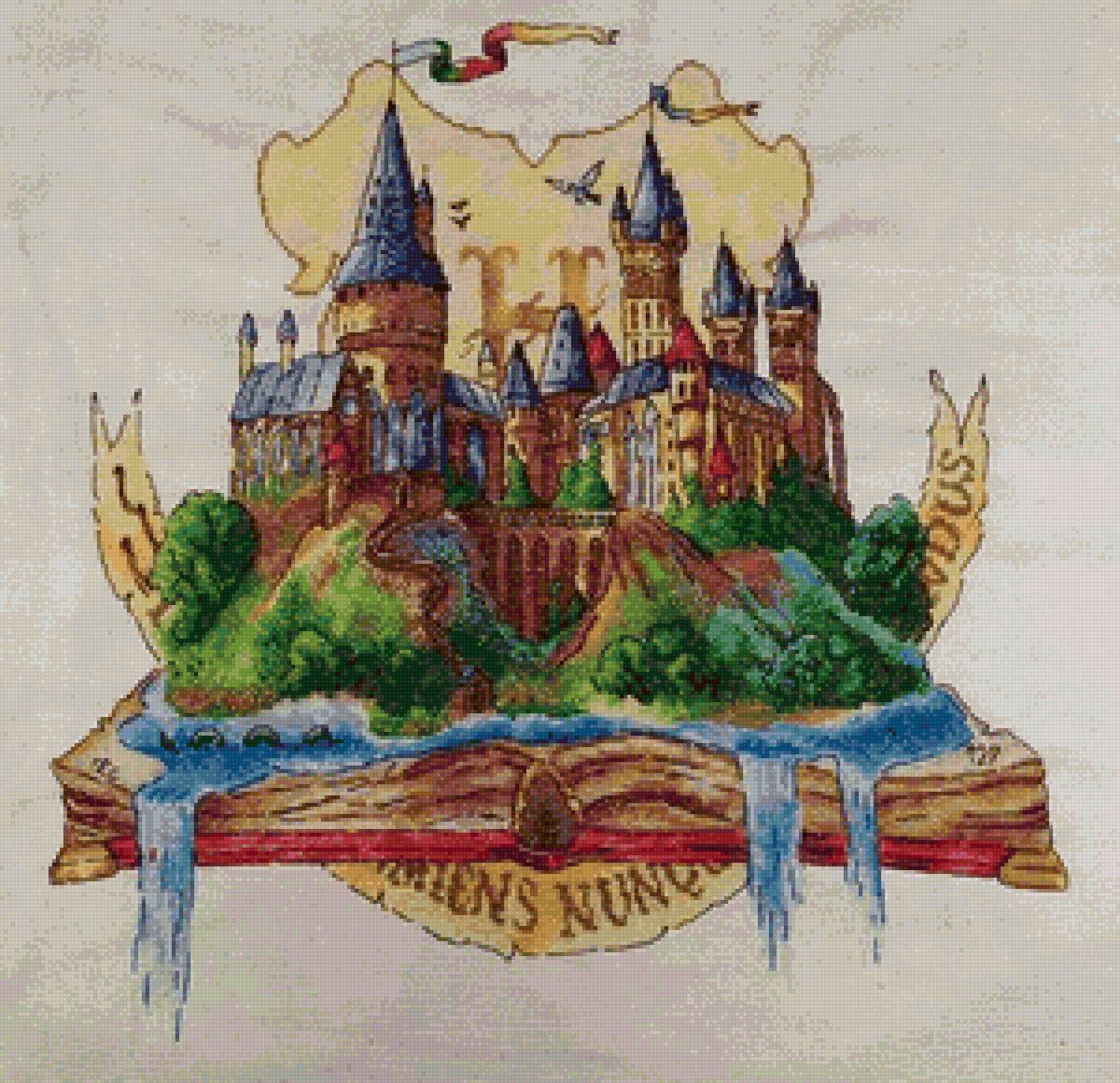 Открытая книга - замок - предпросмотр