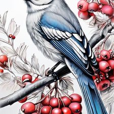 Схема вышивки «Птица»